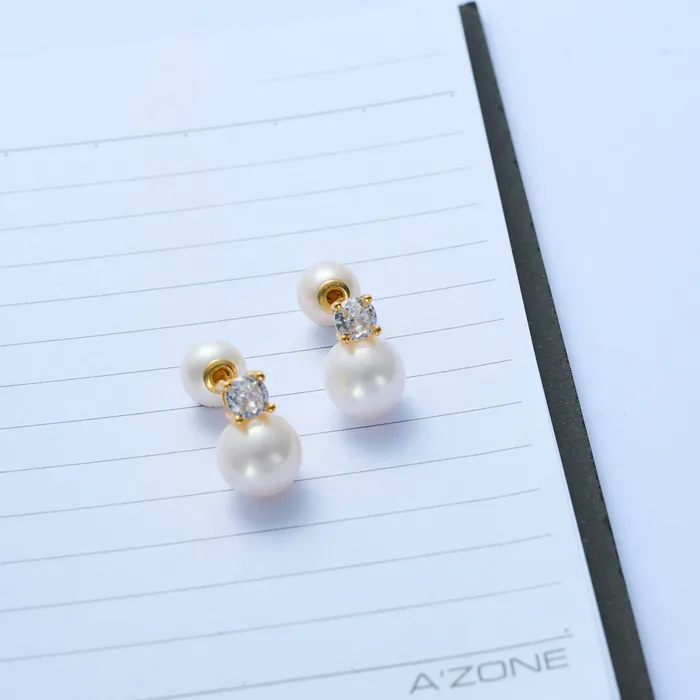 Elegant Freshwater Semi Round Pearl Earrings WE00363 Pearly Lustre Earrings