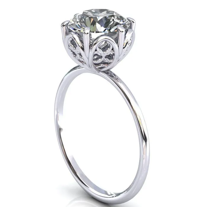 Genesis Round Center Stone Gallery Royal Ring Fire Brilliance Rings