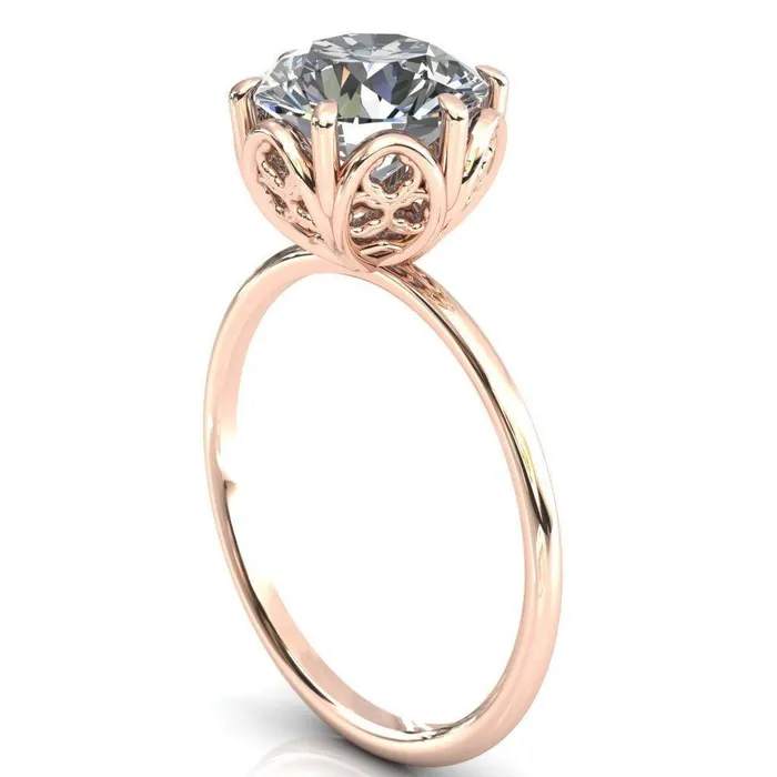 Genesis Round Center Stone Gallery Royal Ring Fire Brilliance Rings