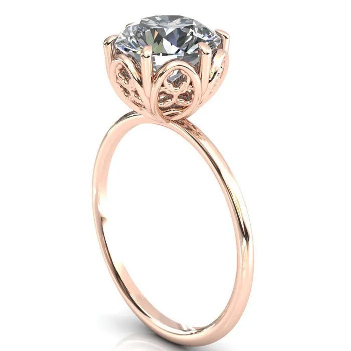 Genesis Round Center Stone Gallery Royal Ring Fire Brilliance Rings