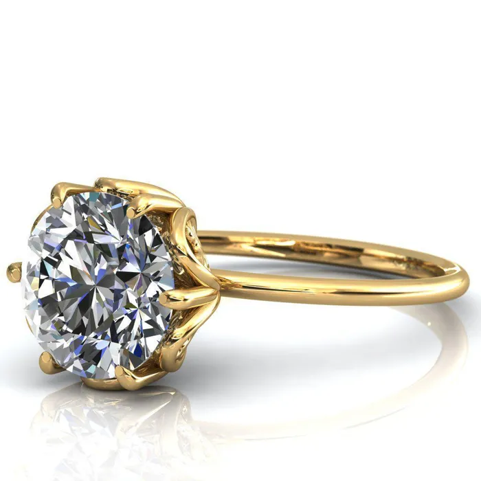 Genesis Round Center Stone Gallery Royal Ring Fire Brilliance Rings