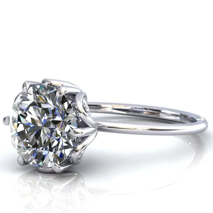 Genesis Round Center Stone Gallery Royal Ring Fire Brilliance Rings