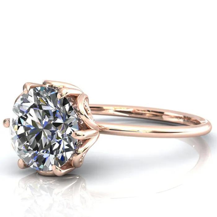 Genesis Round Center Stone Gallery Royal Ring Fire Brilliance Rings