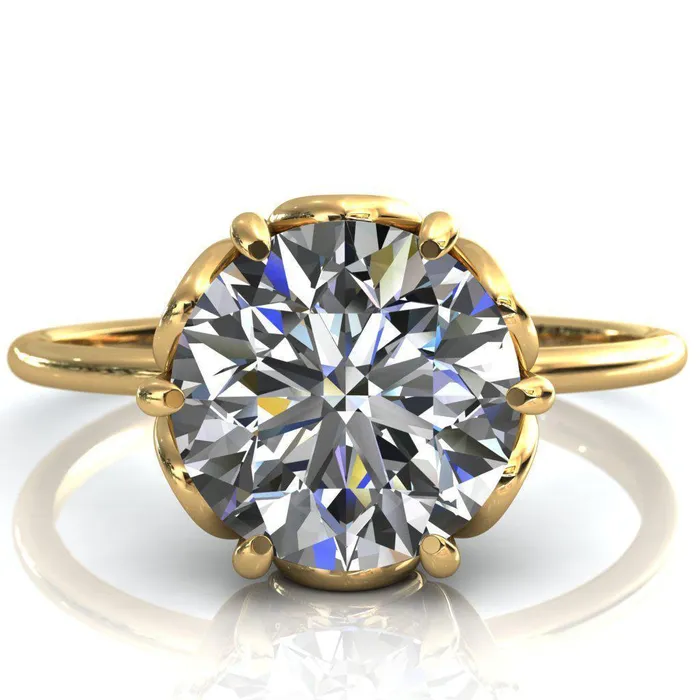 Genesis Round Center Stone Gallery Royal Ring Fire Brilliance Rings
