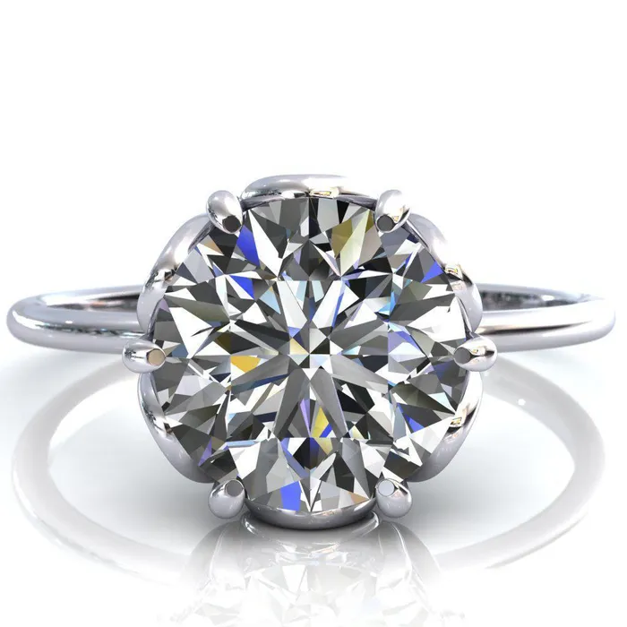 Genesis Round Center Stone Gallery Royal Ring Fire Brilliance Rings