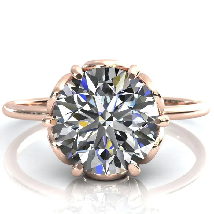 Genesis Round Center Stone Gallery Royal Ring Fire Brilliance Rings