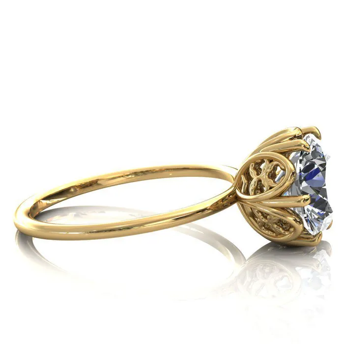 Genesis Round Center Stone Gallery Royal Ring Fire Brilliance Rings