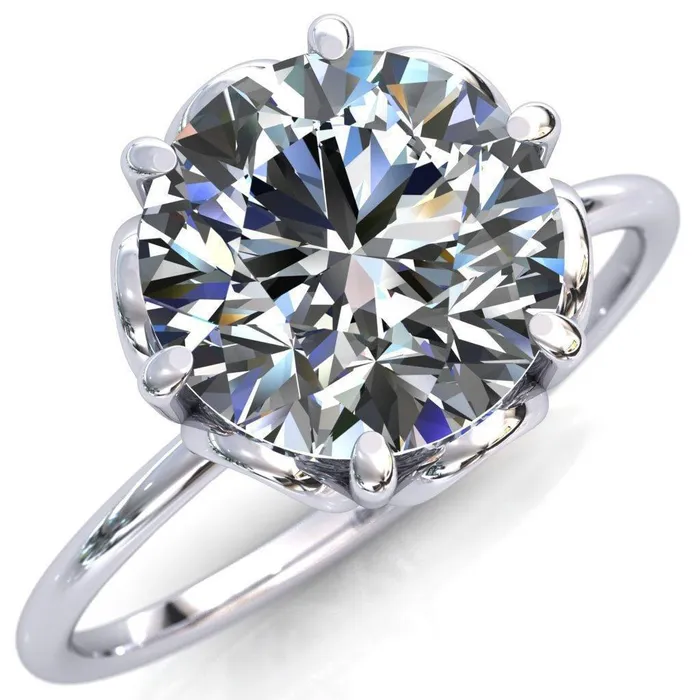 Genesis Round Center Stone Gallery Royal Ring Fire Brilliance Rings