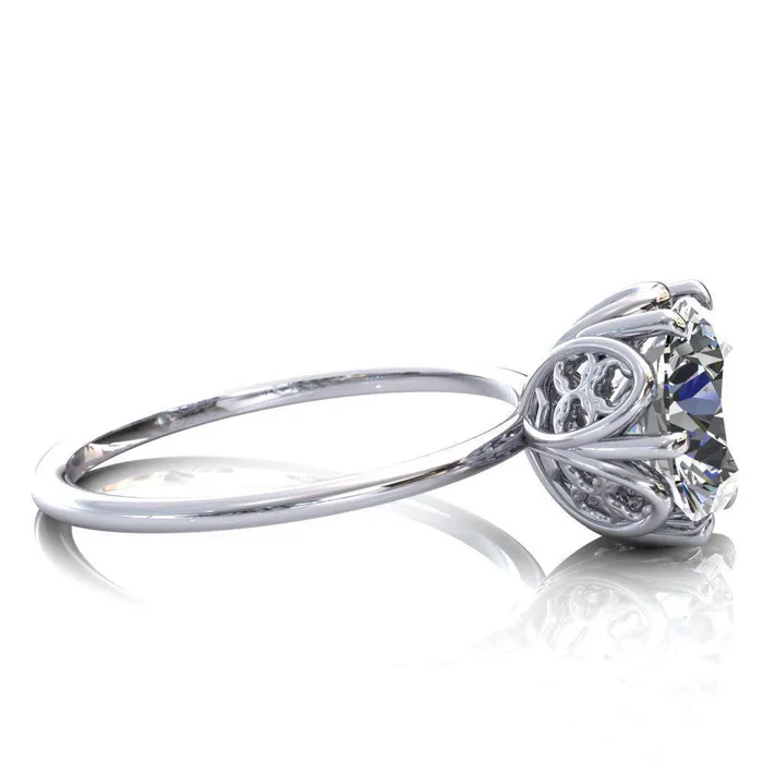 Genesis Round Center Stone Gallery Royal Ring Fire Brilliance Rings