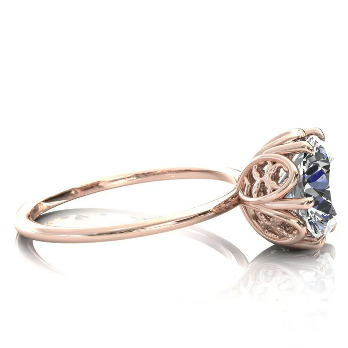 Genesis Round Center Stone Gallery Royal Ring Fire Brilliance Rings