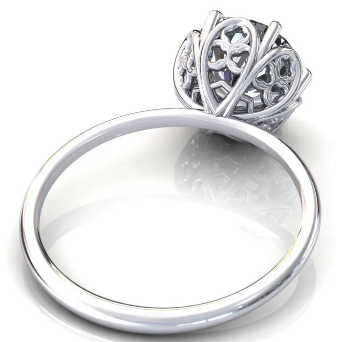 Genesis Round Center Stone Gallery Royal Ring Fire Brilliance Rings