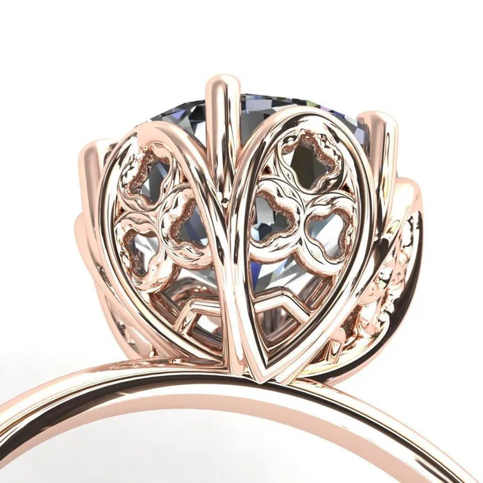 Genesis Round Center Stone Gallery Royal Ring Fire Brilliance Rings