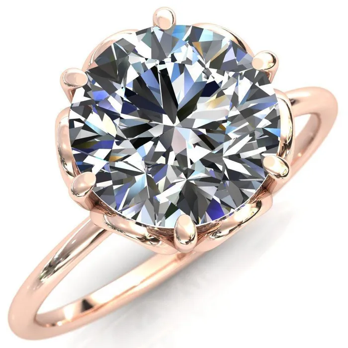Genesis Round Center Stone Gallery Royal Ring Fire Brilliance Rings