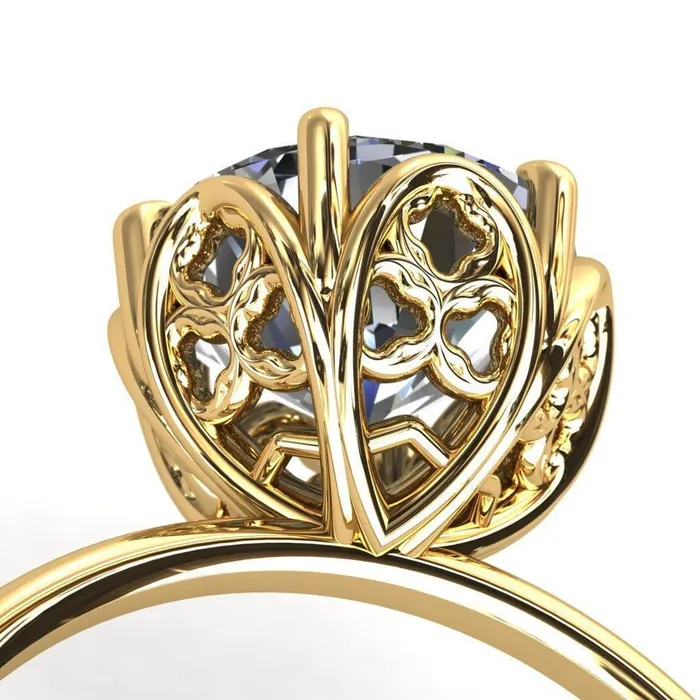 Genesis Round Center Stone Gallery Royal Ring Fire Brilliance Rings
