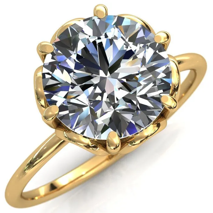 Genesis Round Center Stone Gallery Royal Ring Fire Brilliance Rings