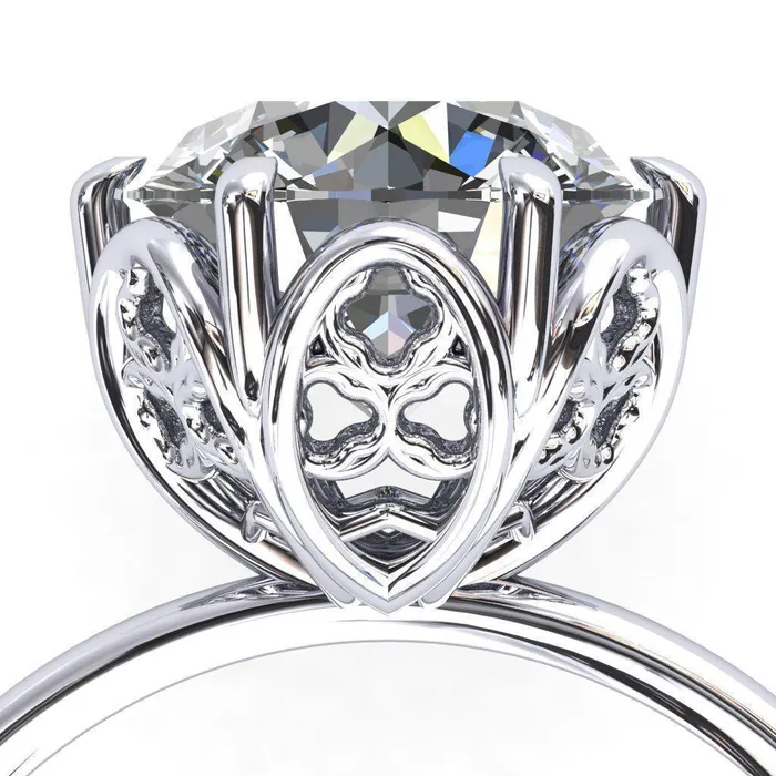Genesis Round Center Stone Gallery Royal Ring Fire Brilliance Rings