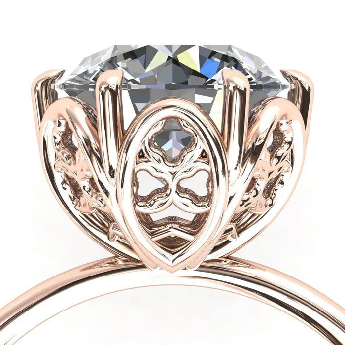 Genesis Round Center Stone Gallery Royal Ring Fire Brilliance Rings