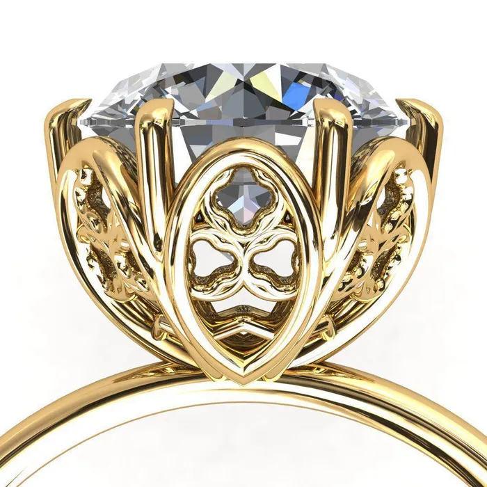 Genesis Round Center Stone Gallery Royal Ring Fire Brilliance Rings
