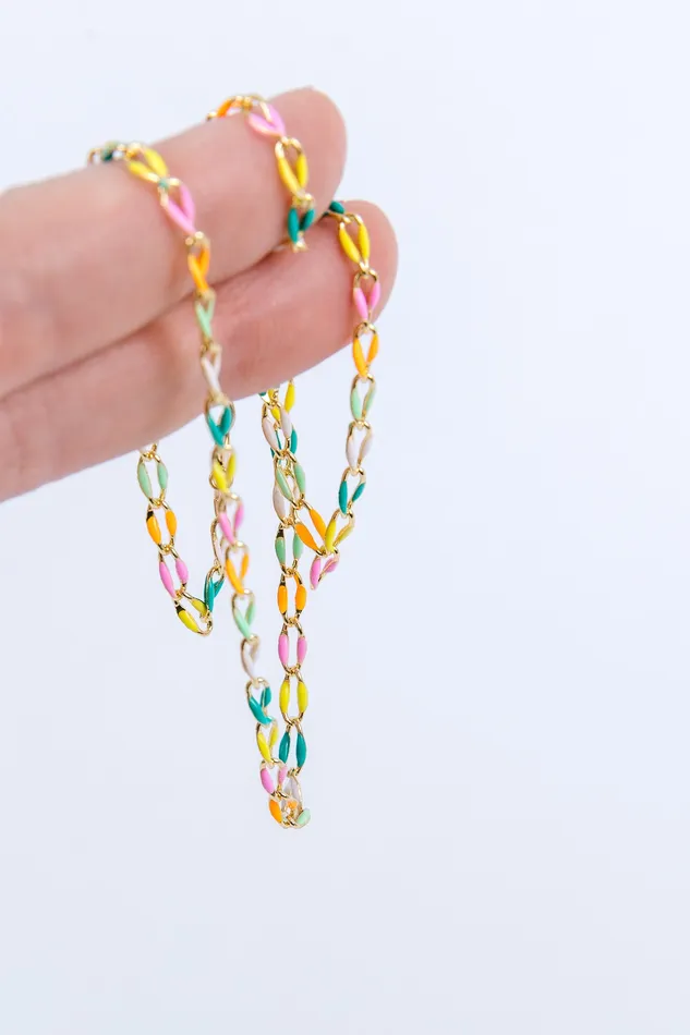 Necklaces Hey June Rainbow Color Anklet