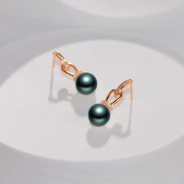 Pearly Lustre Earrings Elegant Tahitian Saltwater Pearl Earrings WE00405