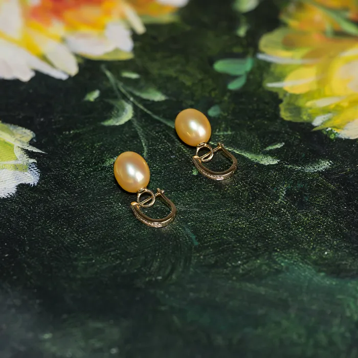 Pearly Lustre Elegant 18K Solid Gold South Sea Pearl Earrings KE00011 Earrings