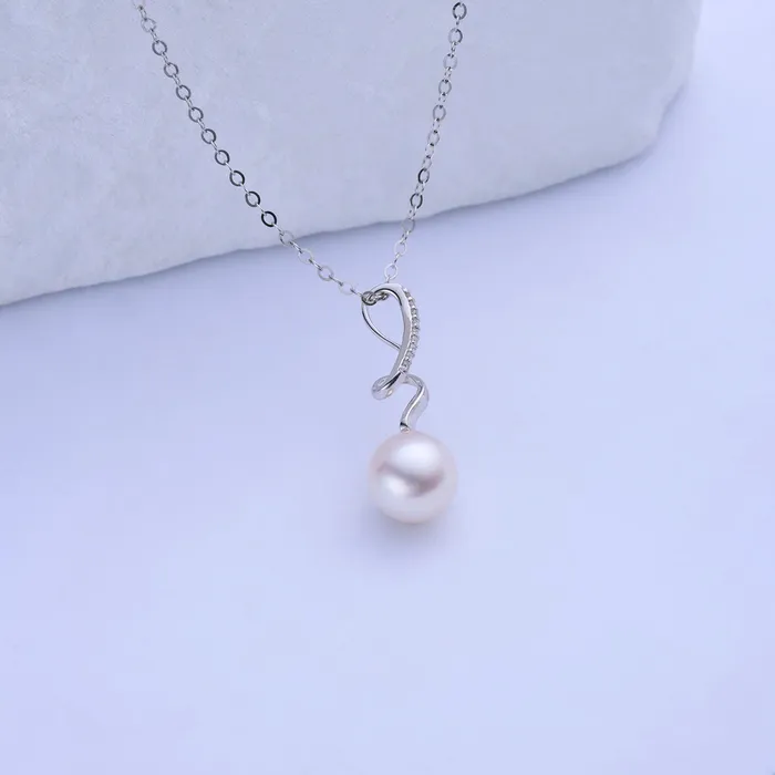 Pearly Lustre Necklaces 18K Solid Gold Diamond Hanadama Akoya Pearl Necklace KN00277 S Collection