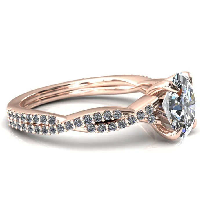 Rings Amberley Oval Center Stone 4 Claw Prong 12 Infinity Diamond Accent Ring Engagement Ring Fire Brilliance 