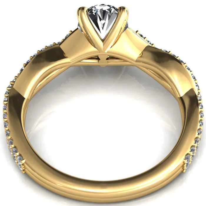 Rings Amberley Oval Center Stone 4 Claw Prong 12 Infinity Diamond Accent Ring Engagement Ring Fire Brilliance 