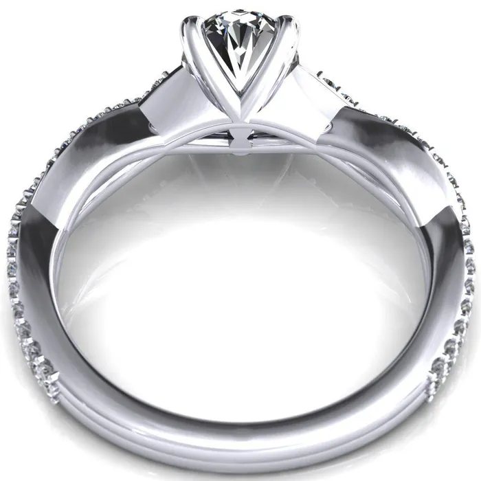 Rings Amberley Oval Center Stone 4 Claw Prong 12 Infinity Diamond Accent Ring Engagement Ring Fire Brilliance 