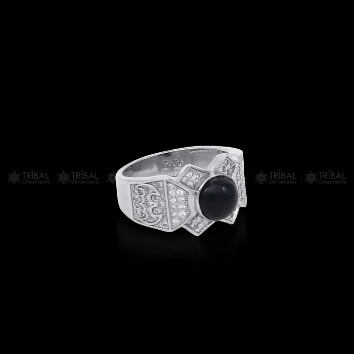 Rings TRIBAL ORNAMENTS 925 sterling silver black stone ring Jewelry sr725