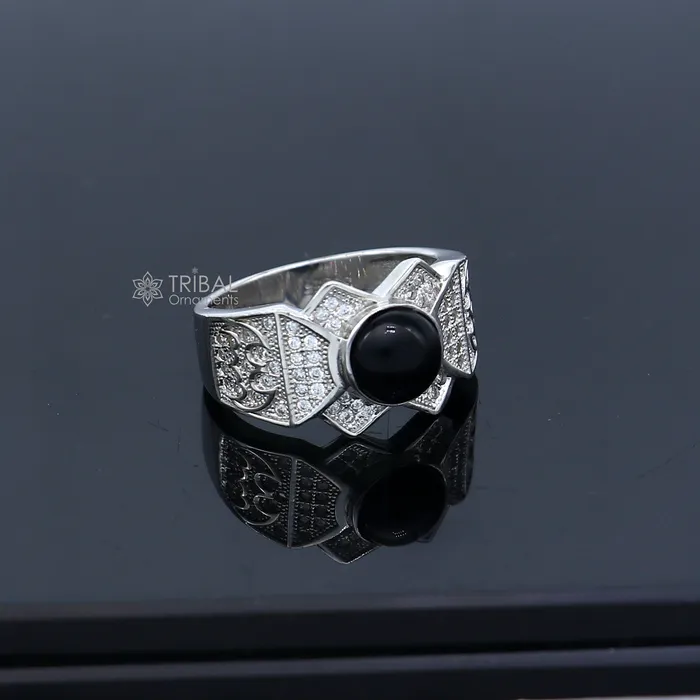 Rings TRIBAL ORNAMENTS 925 sterling silver black stone ring Jewelry sr725