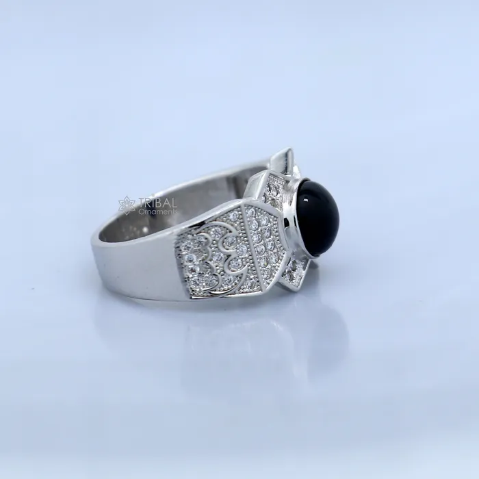 Rings TRIBAL ORNAMENTS 925 sterling silver black stone ring Jewelry sr725