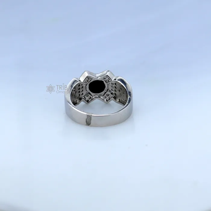 Rings TRIBAL ORNAMENTS 925 sterling silver black stone ring Jewelry sr725
