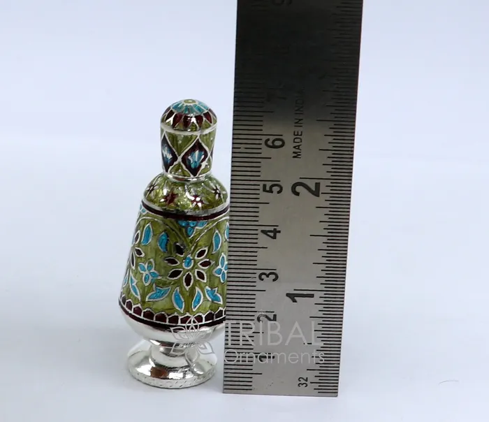 Rings TRIBAL ORNAMENTS 925 Sterling silver handmade fabulous trinket box gorgeous container box casket box sindoor box enamel work brides gifting box stb790 Rings TRIBAL ORNAMENTS 925 Sterling silver handmade fabulous trinket box gorgeous container box casket box sindoor box enamel work brides gifting box stb790