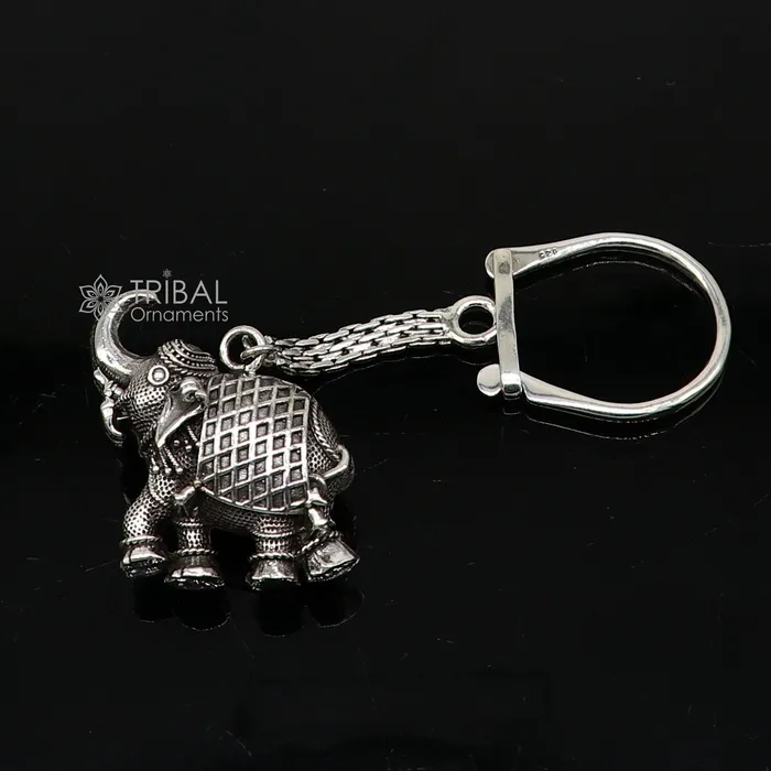 Rings TRIBAL ORNAMENTS 925 Sterling silver handmade unique vintage elephant design solid key chian stylish royal gifting silver accessories unisex gift kch24 Rings TRIBAL ORNAMENTS 925 Sterling silver handmade unique vintage elephant design solid key chian stylish royal gifting silver accessories unisex gift kch24