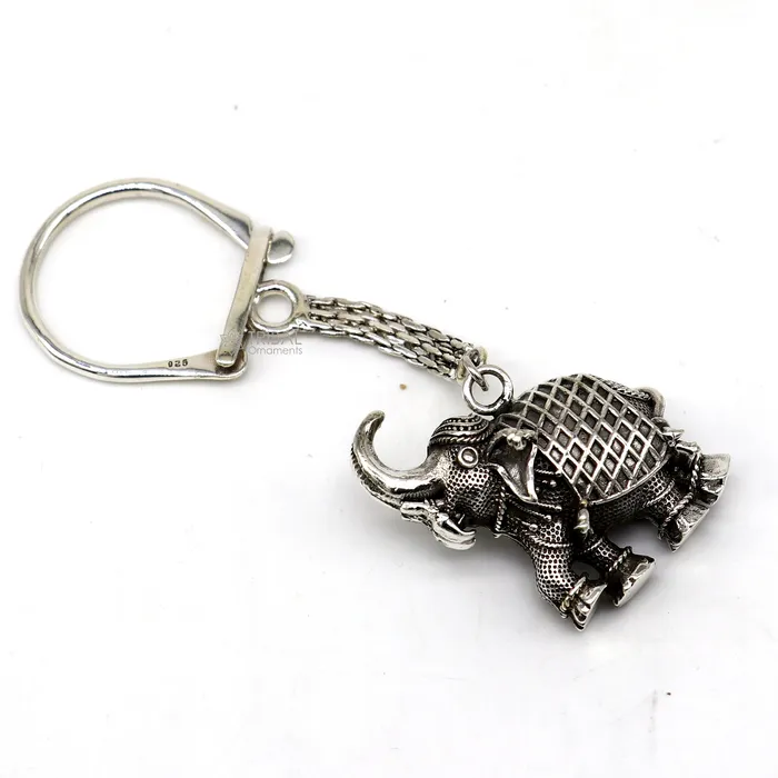 Rings TRIBAL ORNAMENTS 925 Sterling silver handmade unique vintage elephant design solid key chian stylish royal gifting silver accessories unisex gift kch24