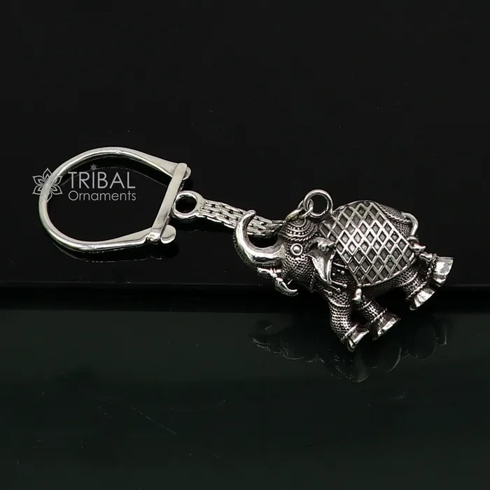 Rings TRIBAL ORNAMENTS 925 Sterling silver handmade unique vintage elephant design solid key chian stylish royal gifting silver accessories unisex gift kch24