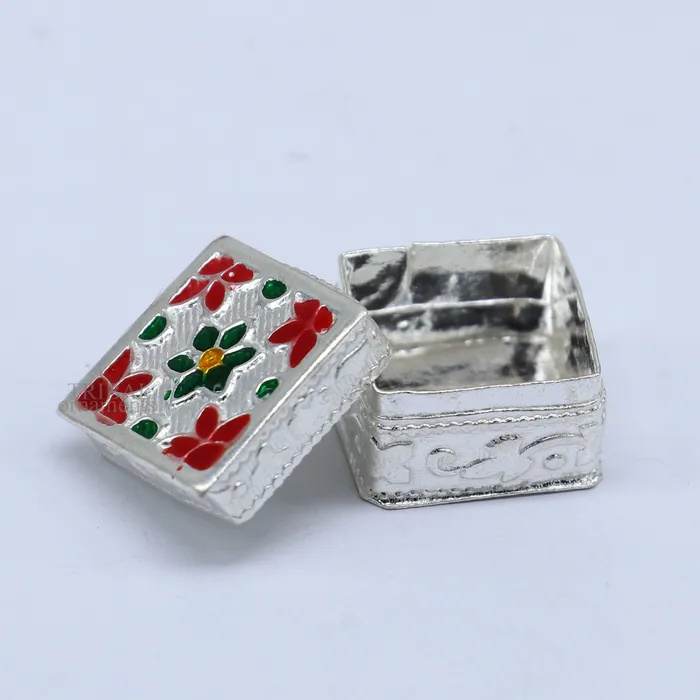 Rings TRIBAL ORNAMENTS 925 sterling silver trinket box kajal boxcasket box bridal square shape box collection container box eyeliner box gifting art stb345