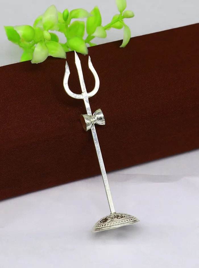 Rings TRIBAL ORNAMENTS Divine Lord shiva Trident Solid sterling silver Trishul puja article utensils goddess trishul trident god accessories from india su341