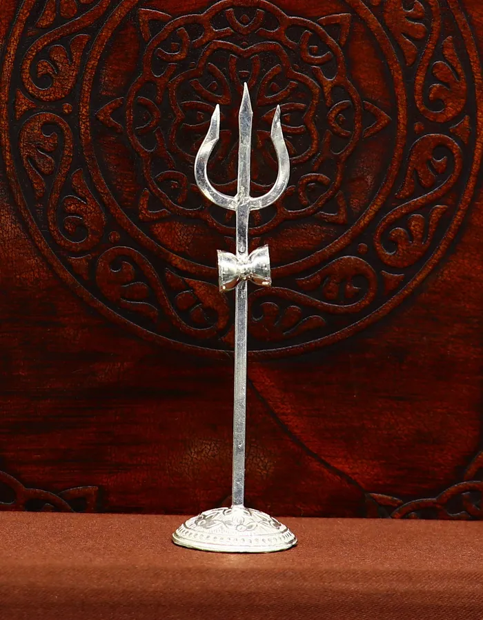 Rings TRIBAL ORNAMENTS Divine Lord shiva Trident Solid sterling silver Trishul puja article utensils goddess trishul trident god accessories from india su341