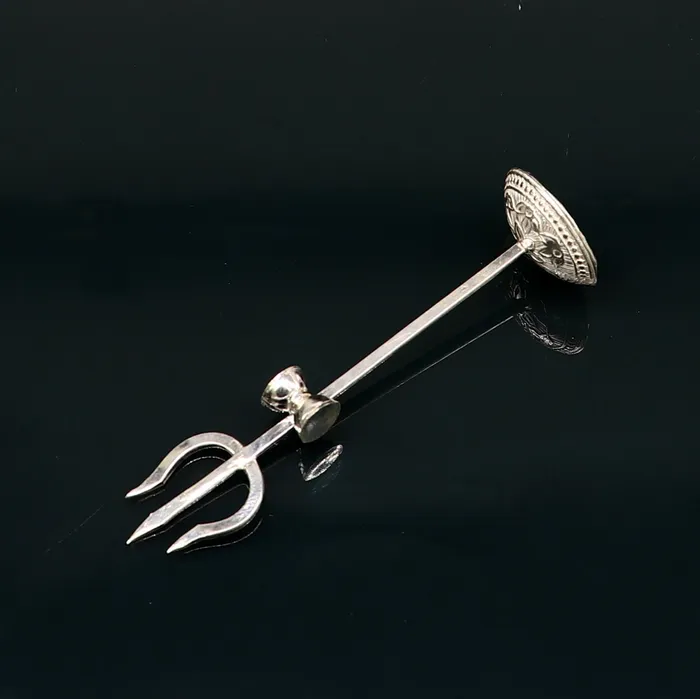 Rings TRIBAL ORNAMENTS Divine Lord shiva Trident Solid sterling silver Trishul puja article utensils goddess trishul trident god accessories from india su341