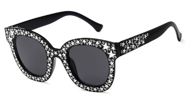 S114 Black Hollywood Star Sunglasses POLLY Earrings