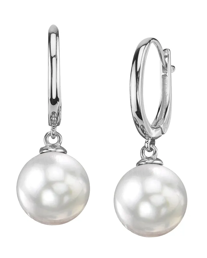 spt White South Sea Glissade Pearl Hoop Earrings Earrings