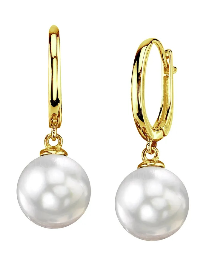 spt White South Sea Glissade Pearl Hoop Earrings Earrings