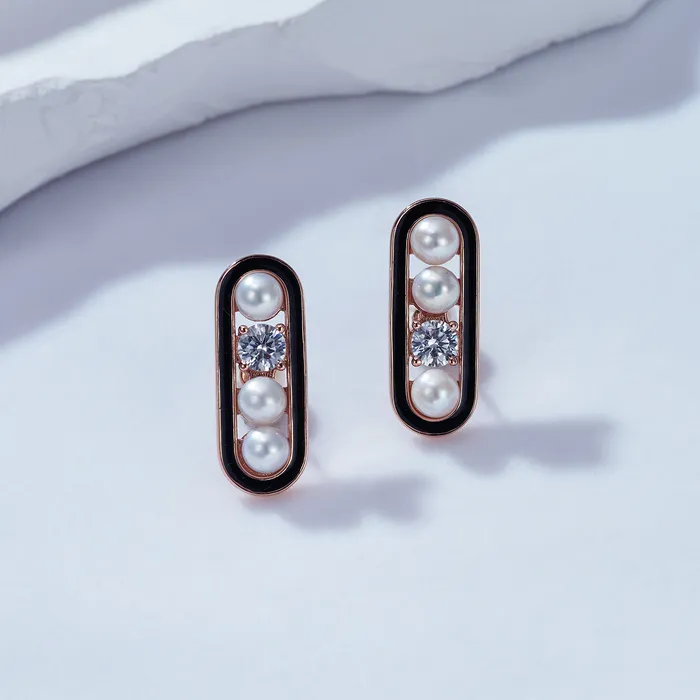 Top Grade Freshwater Pearl Earrings WE00535 DECO Pearly Lustre Earrings