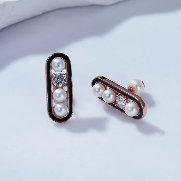 Top Grade Freshwater Pearl Earrings WE00535 DECO Pearly Lustre Earrings