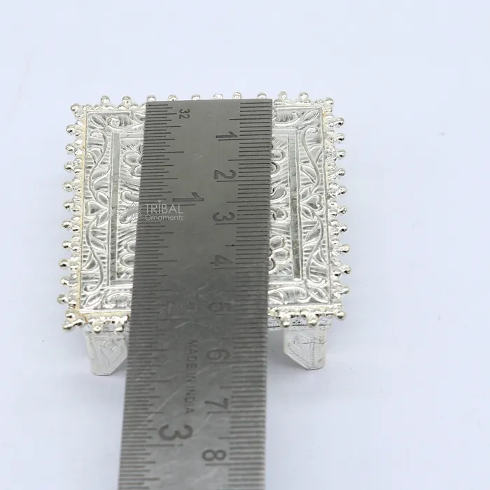 TRIBAL ORNAMENTS Rings 2 Vintage design Sterling silver handmade customize small square shape tablebazotchouki excellent home puja utensils temple art su1198
