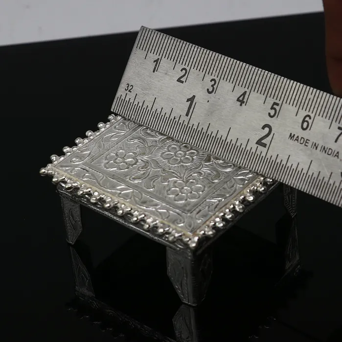 TRIBAL ORNAMENTS Rings 2 Vintage design Sterling silver handmade customize small square shape tablebazotchouki excellent home puja utensils temple art su1198