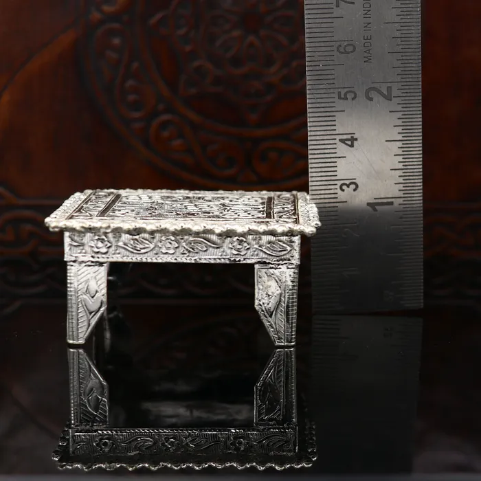 TRIBAL ORNAMENTS Rings 2 Vintage design Sterling silver handmade customize small square shape tablebazotchouki excellent home puja utensils temple art su1198