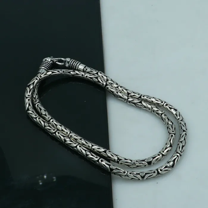 TRIBAL ORNAMENTS Rings 925 Silver Vintage design handmade solid byzantine silver chain customized tribal belly dance jewelry from india ch266